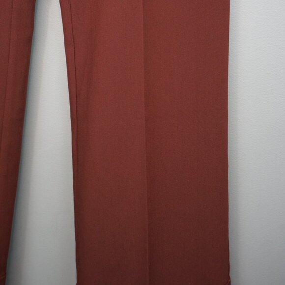 Paige Aracelli Pleated Cuff Hem Trouser Pants in Mahogany size 12 NWT - Picture 7 of 16